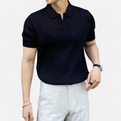 Delvoir | Men’s Summer Slim Fit Polo Shirt – Tailored Elegance, Lightweight Comfort