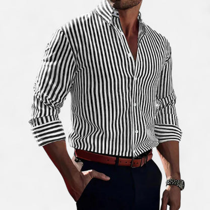 Delvoir | Men’s Classic Striped Summer Shirt – Timeless Pattern, Lightweight Comfort