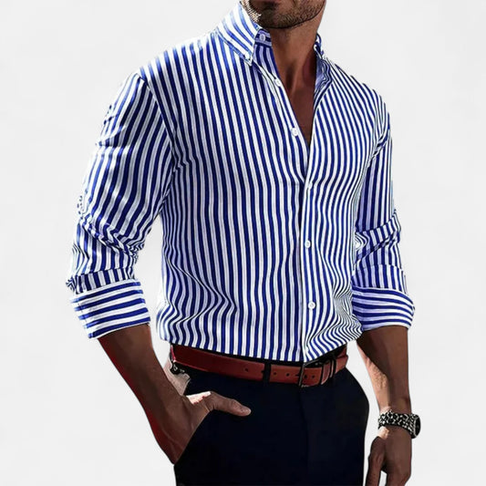Delvoir | Men’s Classic Striped Summer Shirt – Timeless Pattern, Lightweight Comfort