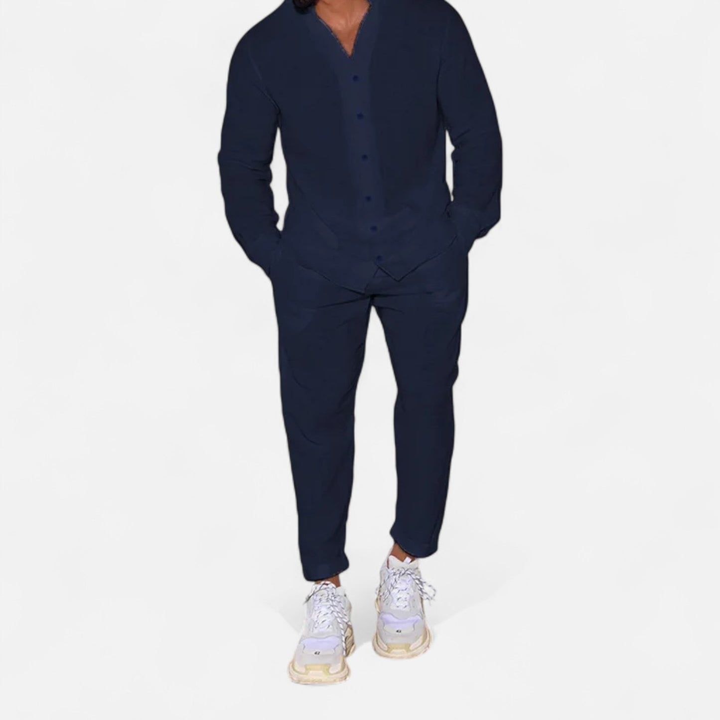 Delvoir | Men’s Long Sleeve Two-Piece Set – Refined Comfort, Effortless Versatility