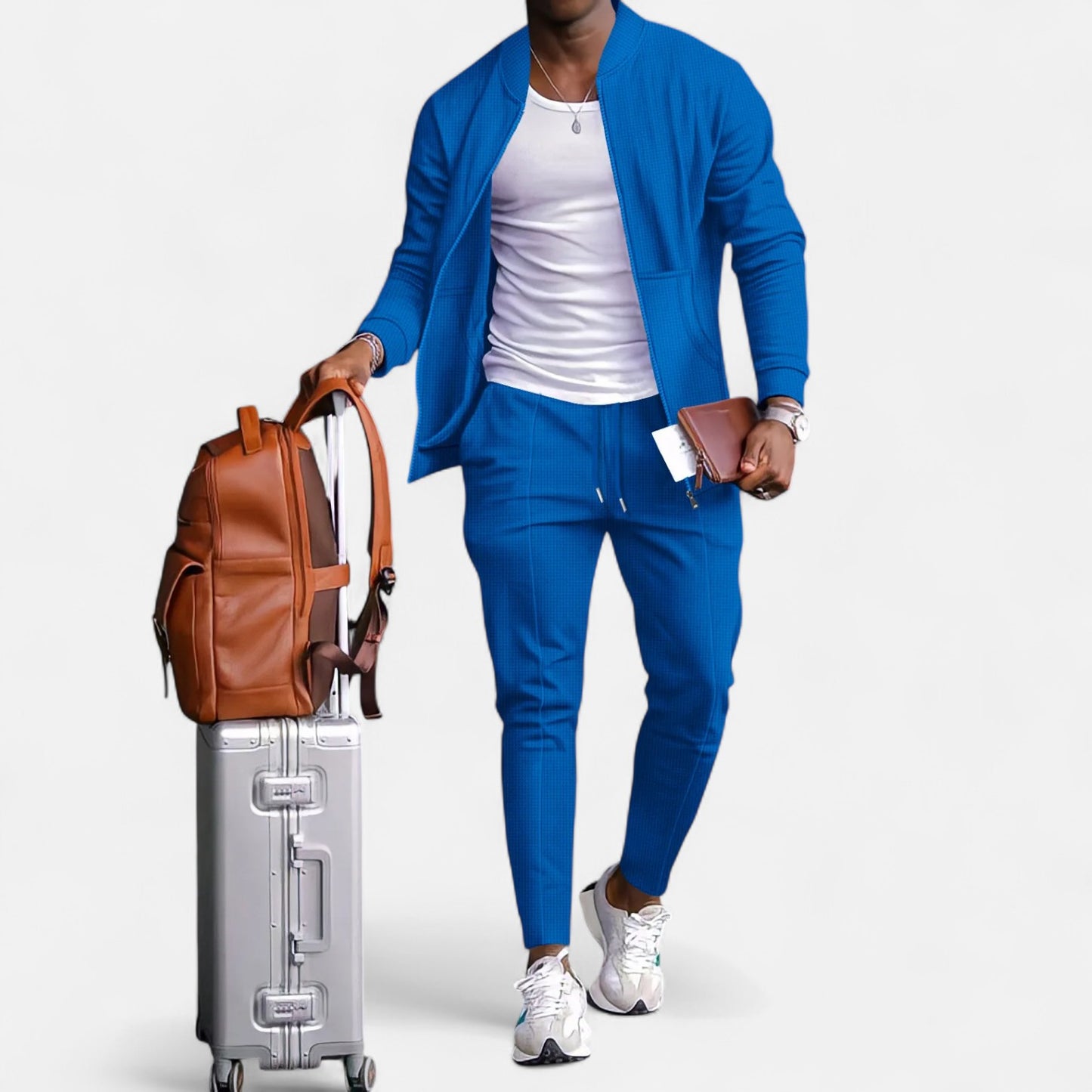 Delvoir | Men’s Long Sleeve Two-Piece Zipper Set – Relaxed Sophistication, All-Season Versatility