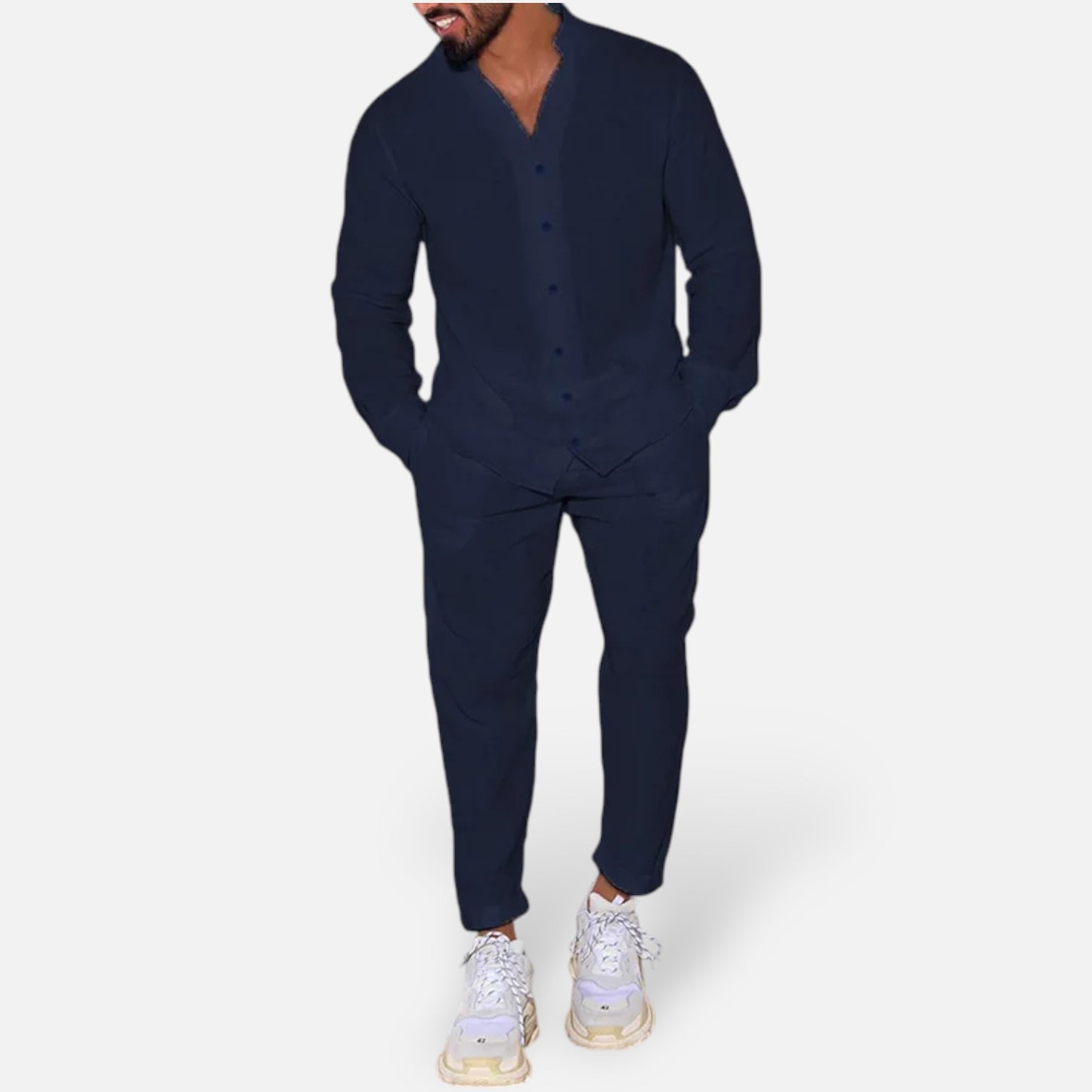 Delvoir | Men’s Long Sleeve Two-Piece Set – Refined Comfort, Effortless Versatility