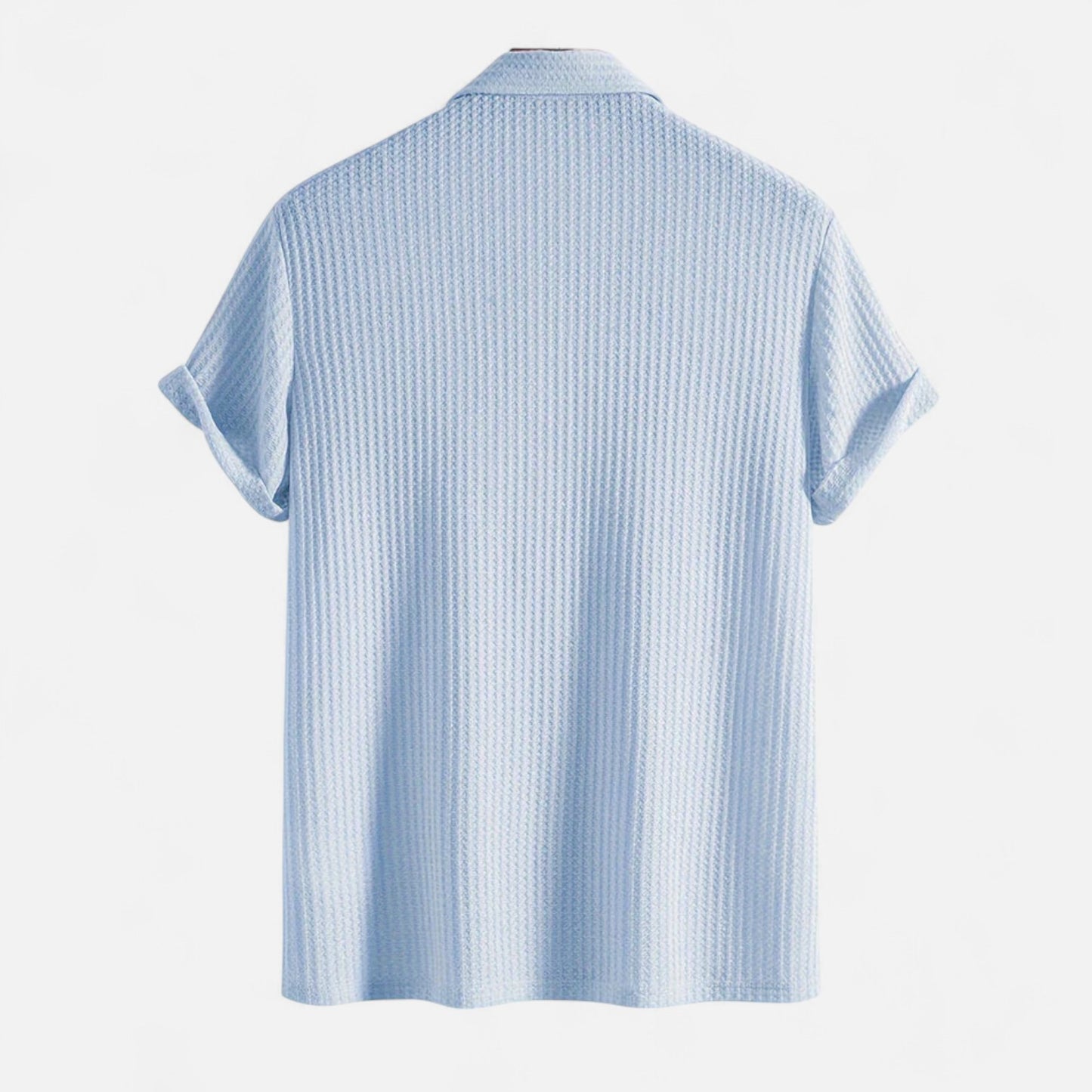 Delvoir Men’s Waffle Knit Polo Shirt – Elevated Texture, Supreme Flexibility