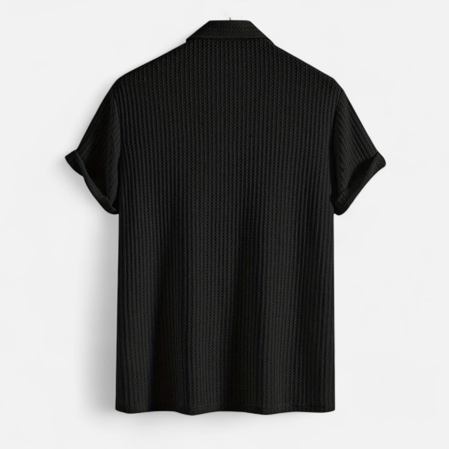 Delvoir Men’s Waffle Knit Polo Shirt – Elevated Texture, Supreme Flexibility
