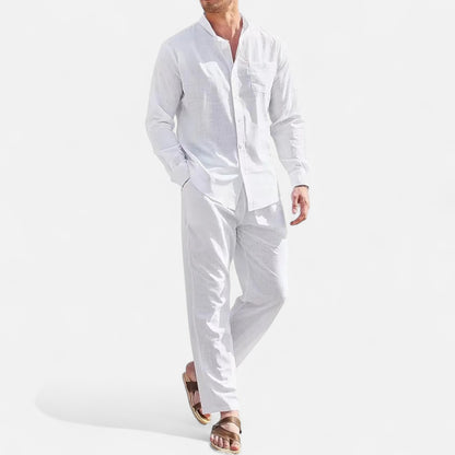 Delvoir | Men’s Long Sleeve Linen Two-Piece Set