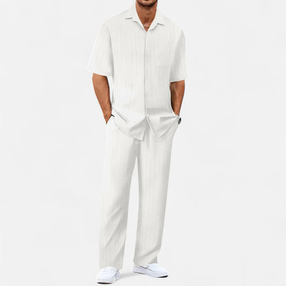 Delvoir | Men’s Long Two-Piece Set – Relaxed Refinement, All-Season Versatility