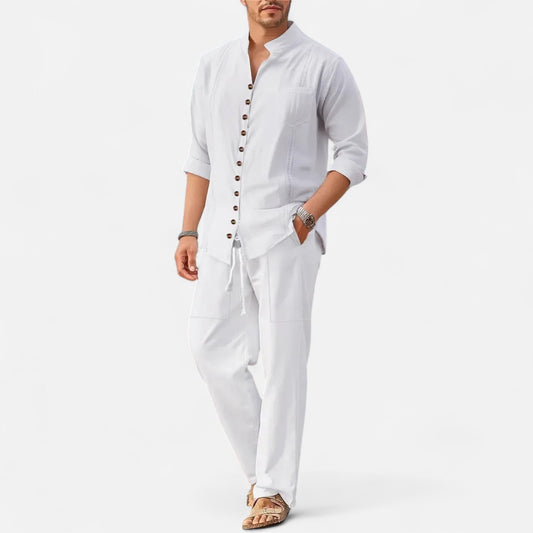 Delvoir | Men’s Long Sleeve Two-Piece Set – Refined Comfort, Effortless Versatility
